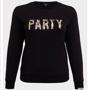 NWOT Torrid PARTY GOLD SEQUIN & BLACK SWEATSHIRT Size 3
